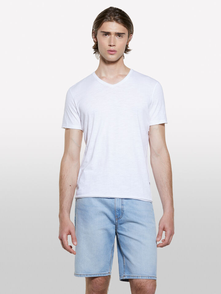 T-shirt blanc coupe slim - t-shirts à manches courtes pour homme - Blanc | Sisley image number 4